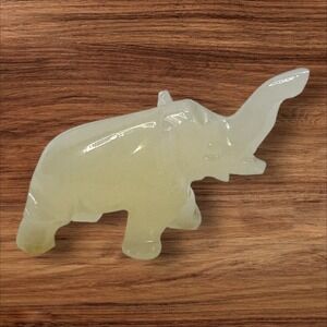 Vintage Onyx Elephant Figurine‎ Stone Carving Animal Statue Decor Mexico